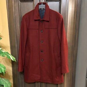 Club Monaco Luthrr Point Collar Wool Blend Long Sleeves Five Button Closure Coat
